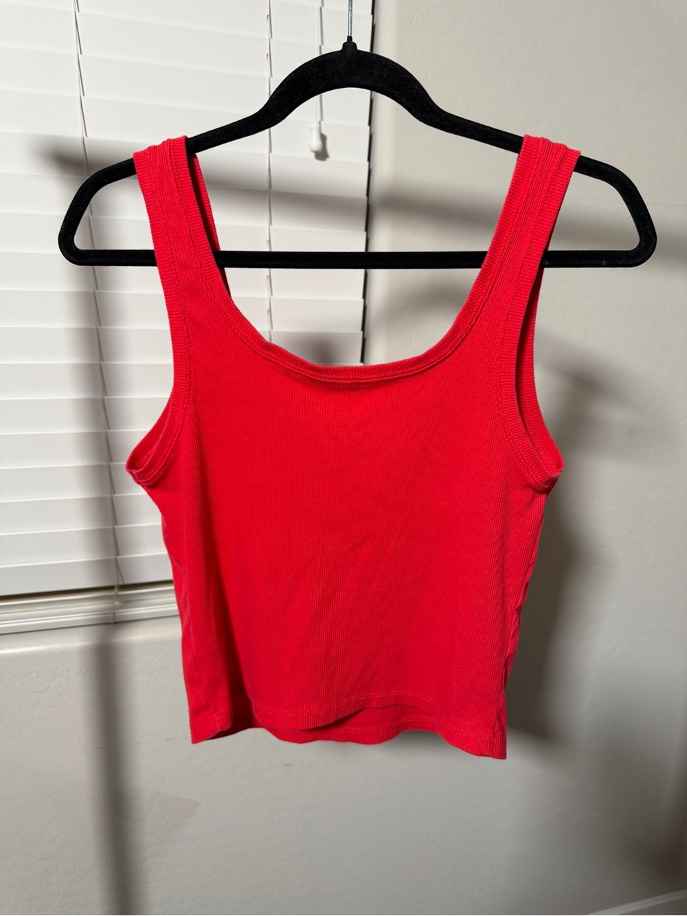 wild fable Red Ribbed Scoop Tank